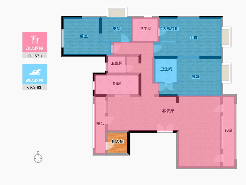 贵州省-毕节市-同心锦绣城-166.00-户型库-动静分区