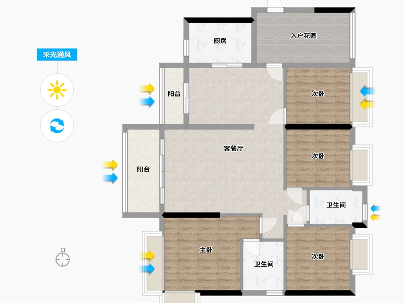 广东省-河源市-时代一号-130.00-户型库-采光通风