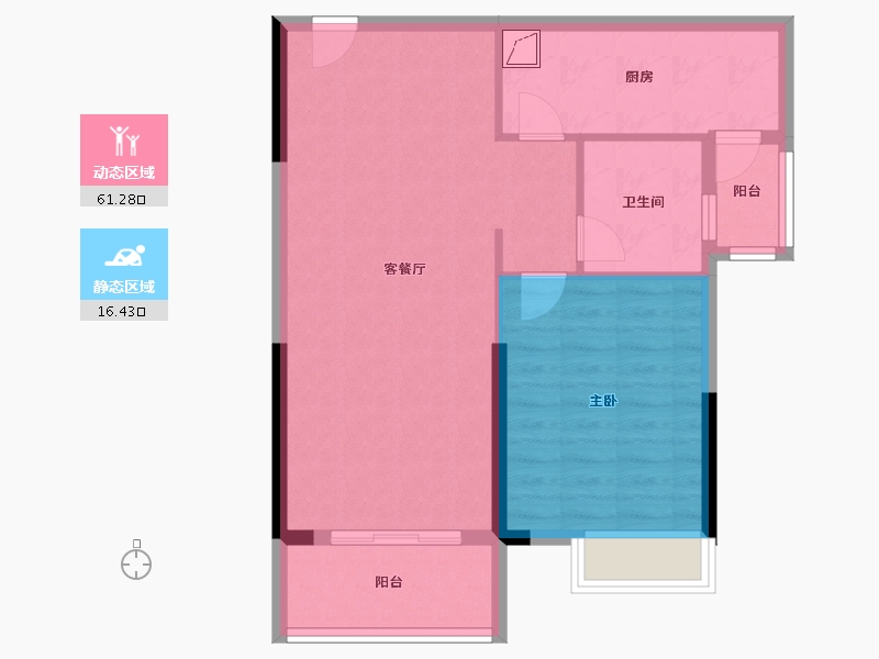 湖北省-武汉市-融创玖玺台-70.00-户型库-动静分区