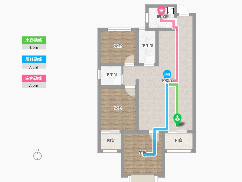 陕西省-西安市-华宇时间城-84.65-户型库-动静线