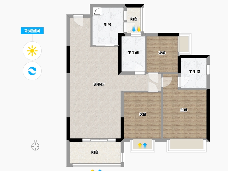 贵州省-贵阳市-恒大茶郡-98.00-户型库-采光通风