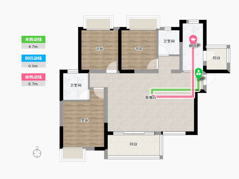 四川省-成都市-人居玺云府-84.60-户型库-动静线