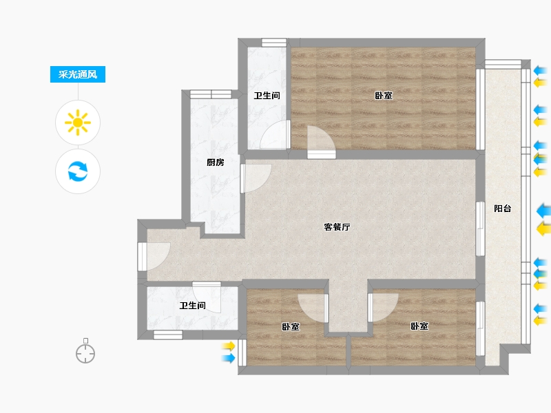 河南省-郑州市-保利心语-99.00-户型库-采光通风