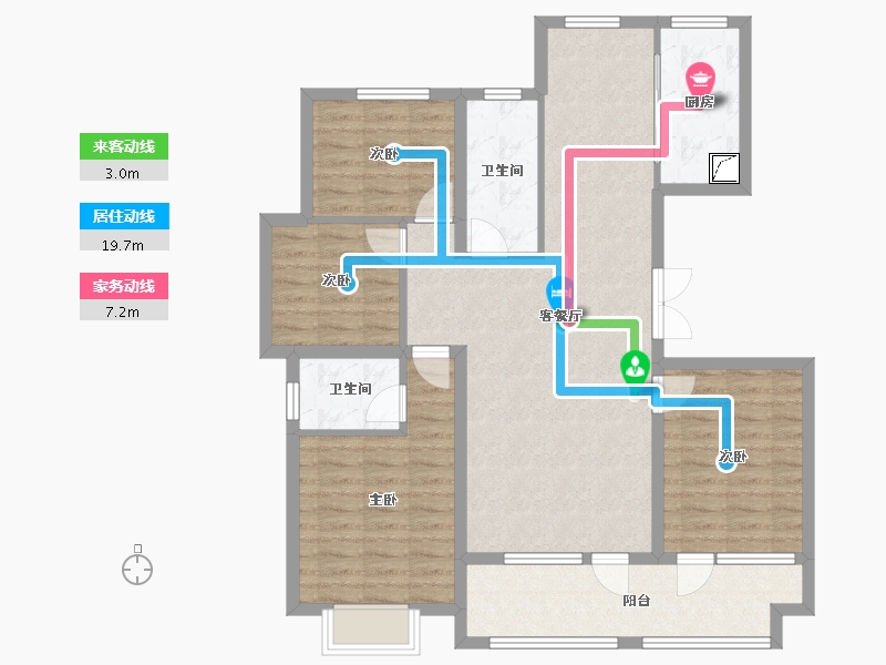 山东省-临沂市-书苑府邸西区-103.00-户型库-动静线