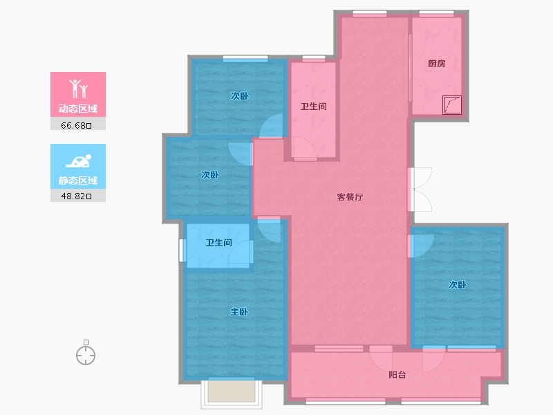 山东省-临沂市-书苑府邸西区-103.00-户型库-动静分区