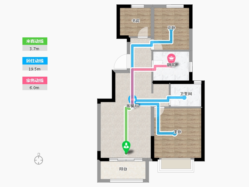 天津-天津市-新城·玺樾熙棠-73.60-户型库-动静线