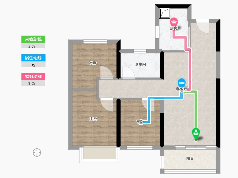 湖南省-湘潭市-湘江保利时代-72.00-户型库-动静线