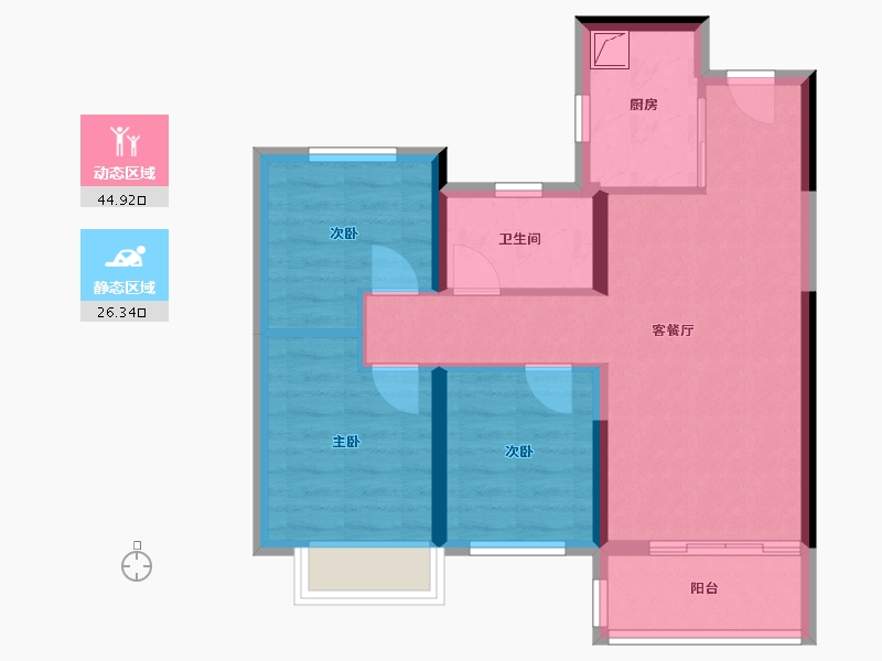 湖南省-湘潭市-湘江保利时代-72.00-户型库-动静分区