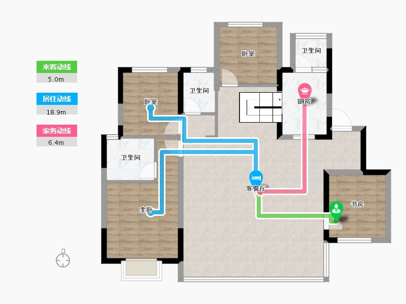 四川省-成都市-华润置地时代嘉玺-114.85-户型库-动静线