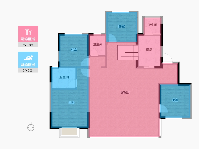 四川省-成都市-华润置地时代嘉玺-114.85-户型库-动静分区