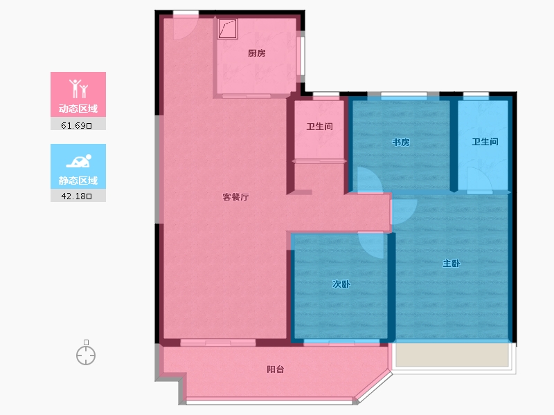 江苏省-宿迁市-碧桂园翘楚棠-93.00-户型库-动静分区