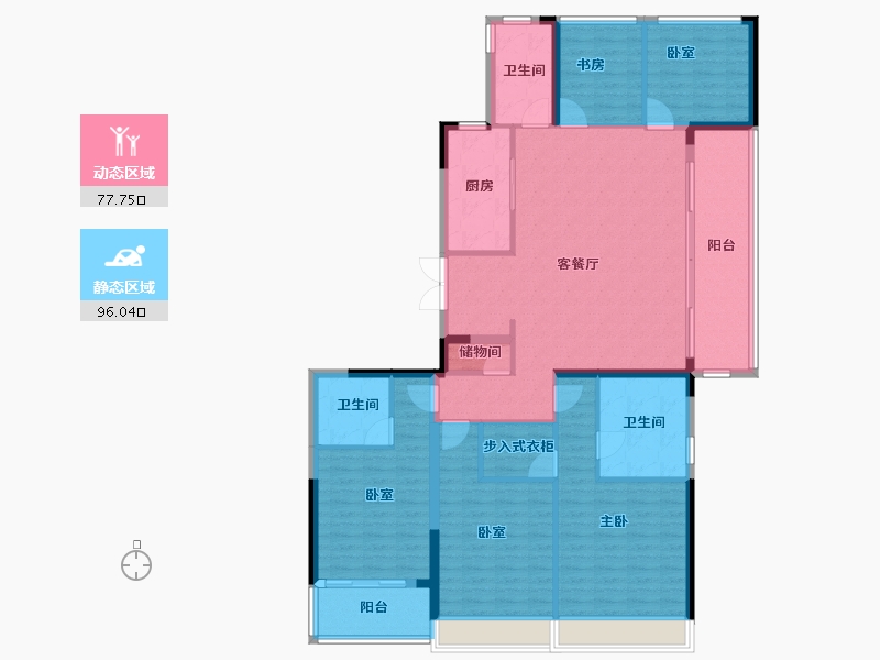 浙江省-杭州市-观翠揽月轩-158.17-户型库-动静分区