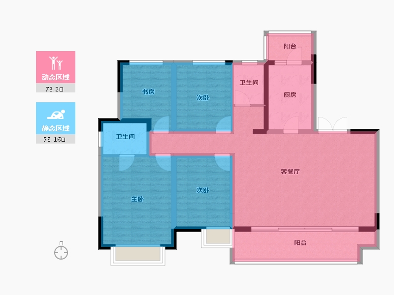 四川省-成都市-人居玺云府-113.06-户型库-动静分区