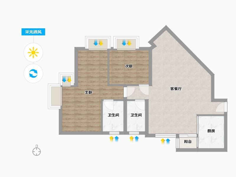 广东省-深圳市-云峰花园-150.00-户型库-采光通风