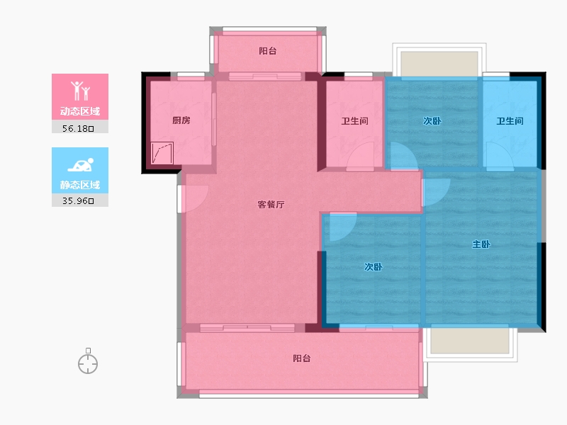 广东省-阳江市-建华翡翠城-83.35-户型库-动静分区