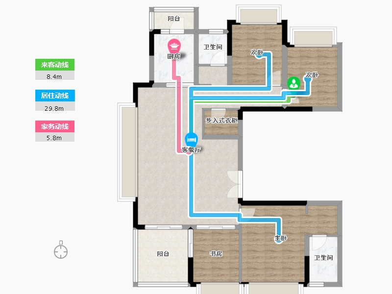 四川省-成都市-幸福桥TOD幸福拾光-111.53-户型库-动静线