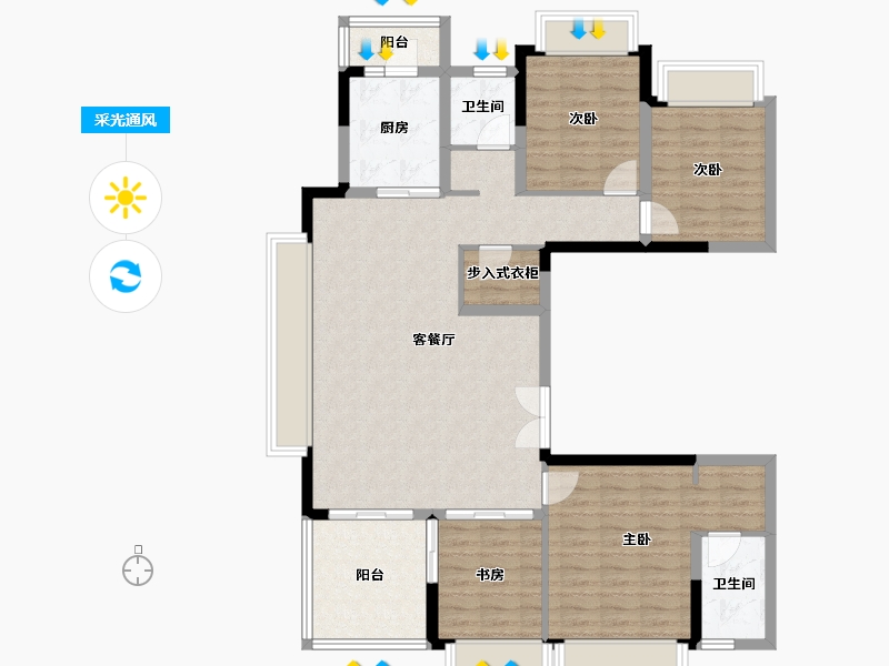 四川省-成都市-幸福桥TOD幸福拾光-111.53-户型库-采光通风