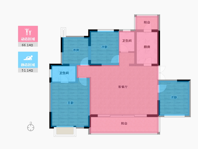 四川省-成都市-人居玺云府-105.01-户型库-动静分区