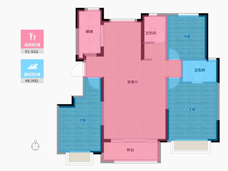 天津-天津市-新城·玺樾熙棠-100.80-户型库-动静分区