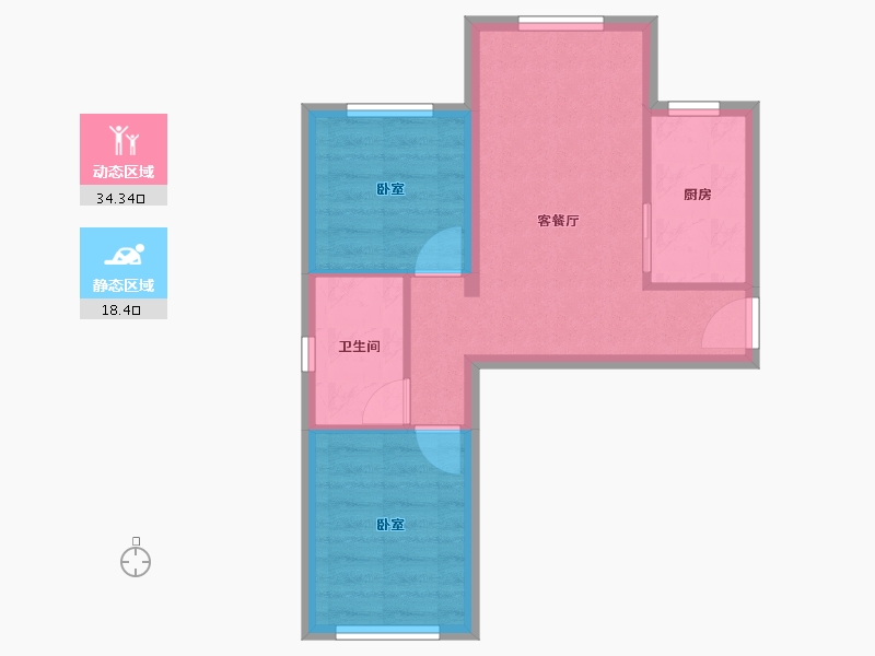 新疆维吾尔自治区-乌鲁木齐市-交建·雅苑-46.79-户型库-动静分区