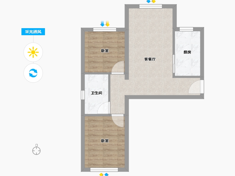 新疆维吾尔自治区-乌鲁木齐市-交建·雅苑-46.79-户型库-采光通风