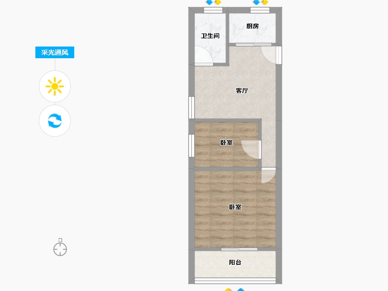 浙江省-杭州市-建国南苑-44.28-户型库-采光通风