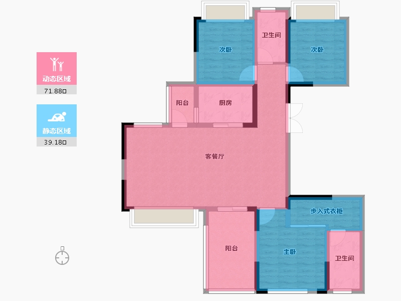 四川省-成都市-幸福桥TOD幸福拾光-98.65-户型库-动静分区