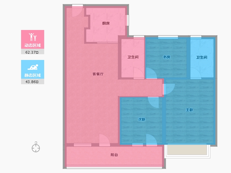 山东省-青岛市-正阳府-95.00-户型库-动静分区