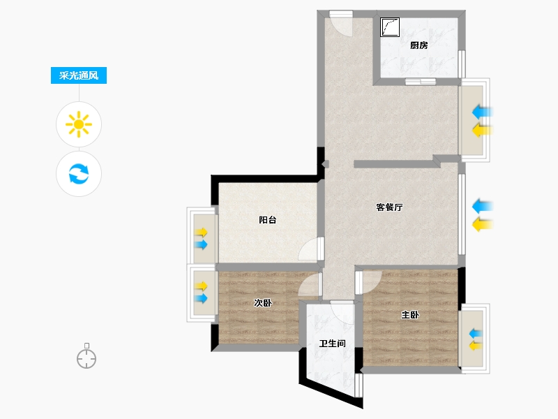 四川省-成都市-佳兆业·丽晶港-66.73-户型库-采光通风