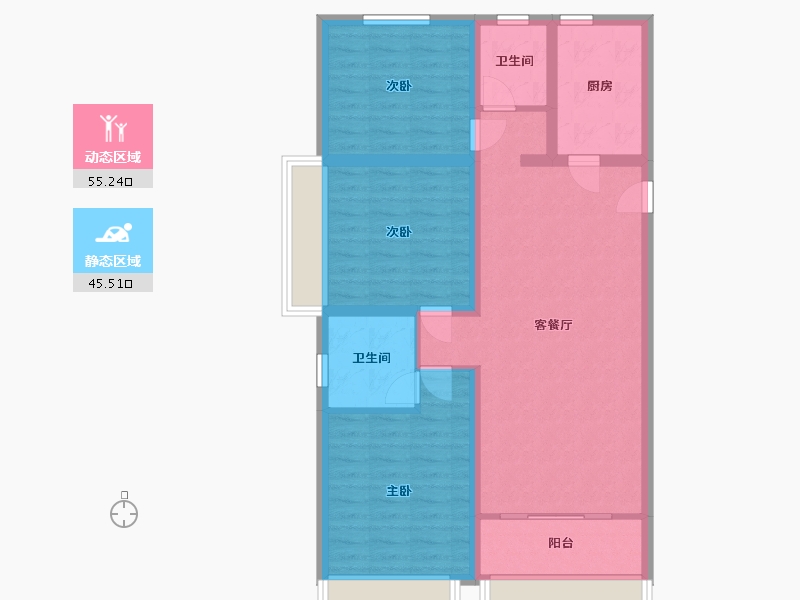 山东省-泰安市-开元盛世信园-90.00-户型库-动静分区