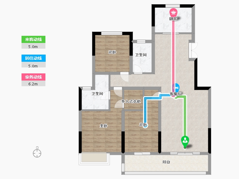 浙江省-金华市-郡西雅园-102.00-户型库-动静线