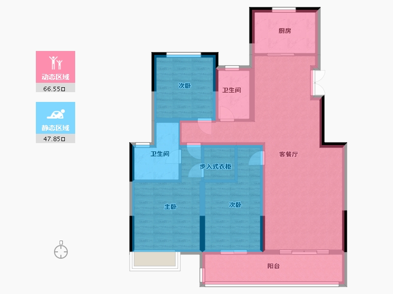 浙江省-金华市-郡西雅园-102.00-户型库-动静分区