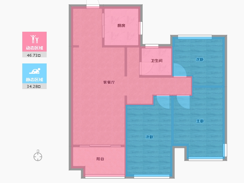 安徽省-合肥市-聚凤华庭-72.00-户型库-动静分区