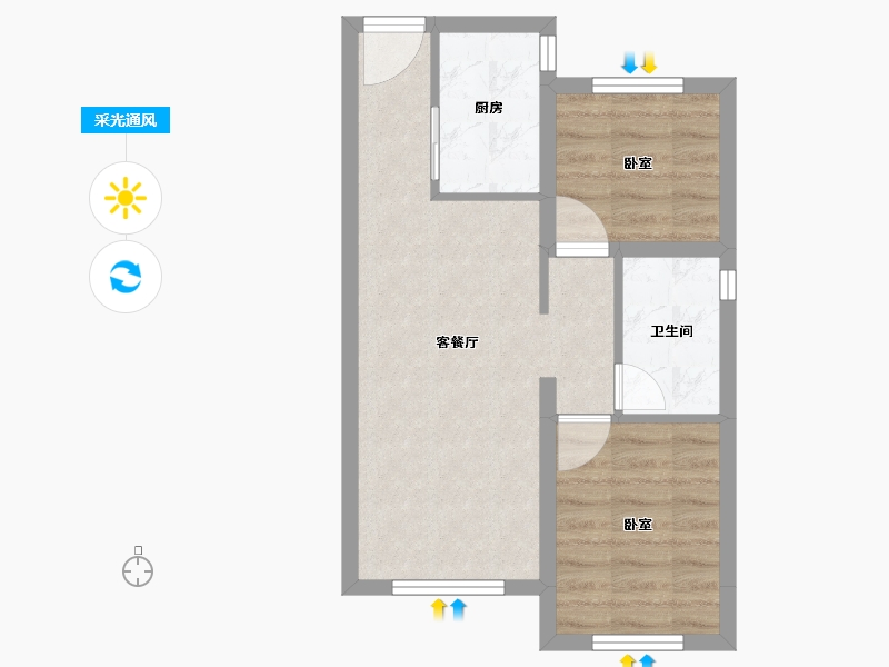 新疆维吾尔自治区-乌鲁木齐市-交建·雅苑-47.40-户型库-采光通风