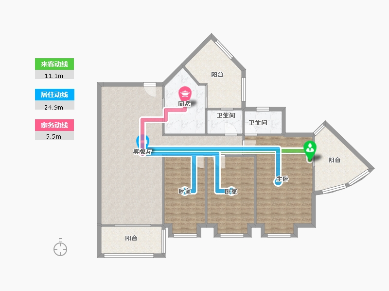 陕西省-汉中市-桃源居(西环路)-128.30-户型库-动静线