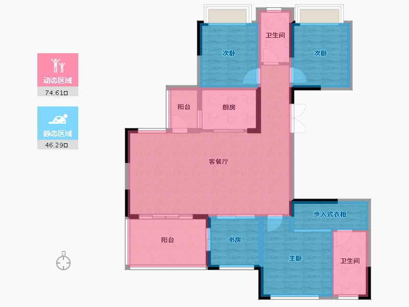 四川省-成都市-幸福桥TOD幸福拾光-108.51-户型库-动静分区