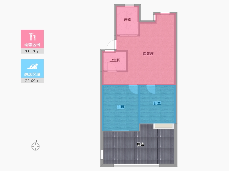 浙江省-杭州市-都市水乡·水曲苑-54.00-户型库-动静分区