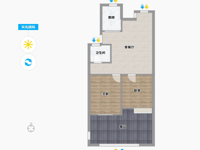 浙江省-杭州市-都市水乡·水曲苑-54.00-户型库-采光通风