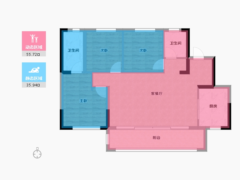 四川省-成都市-交投电建国宾江山-82.61-户型库-动静分区