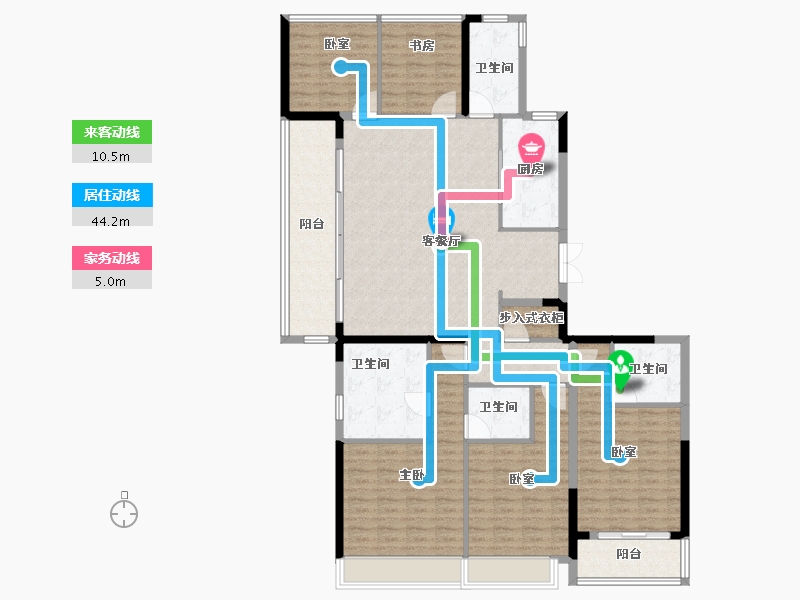 浙江省-杭州市-观翠揽月轩-158.14-户型库-动静线