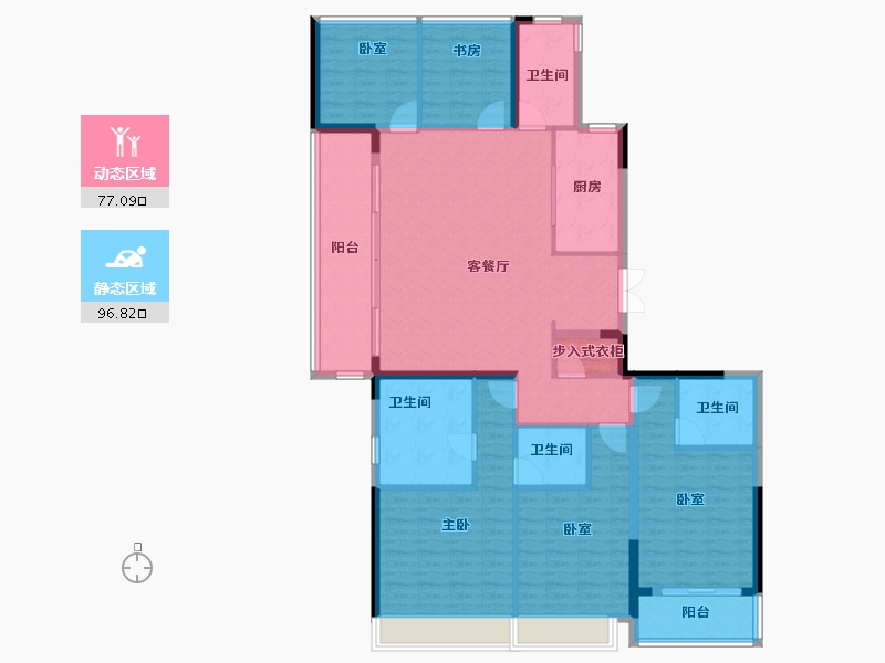 浙江省-杭州市-观翠揽月轩-158.14-户型库-动静分区