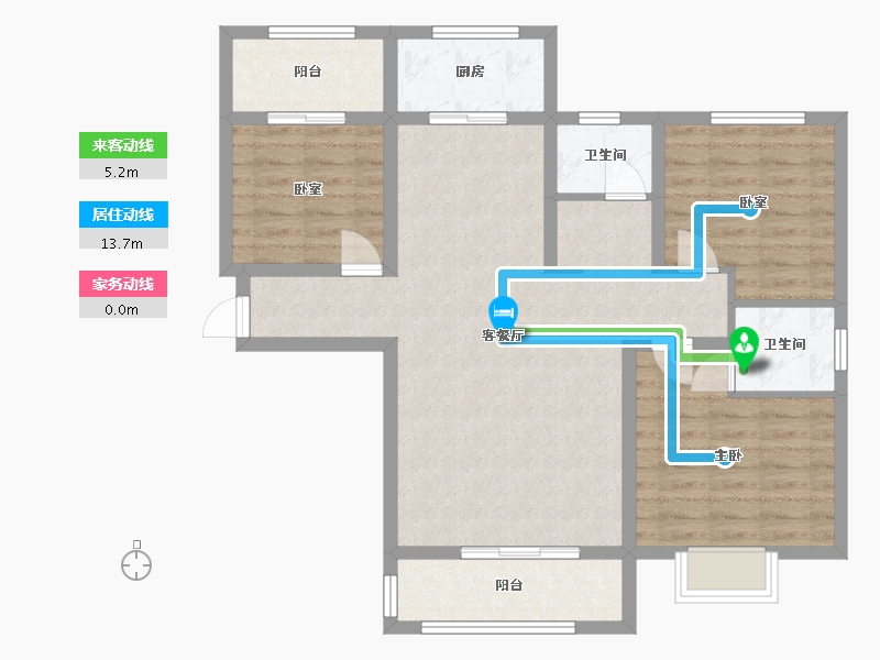 河南省-三门峡市-万邦香榭里-90.00-户型库-动静线