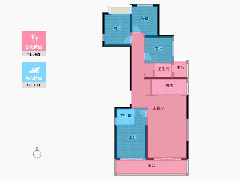 云南省-昆明市-龙湖揽境-110.38-户型库-动静分区