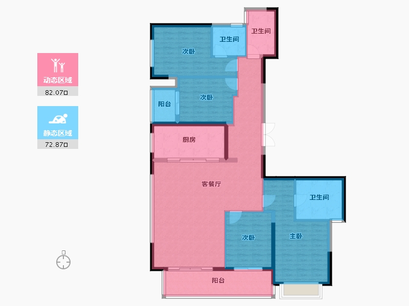 云南省-昆明市-龙湖揽境-140.87-户型库-动静分区