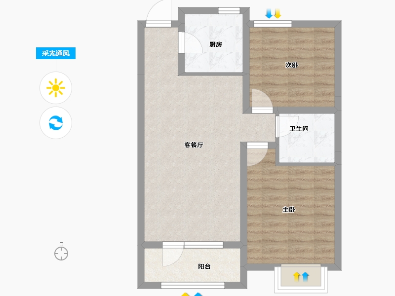 天津-天津市-东昊·骏璟学府-61.72-户型库-采光通风