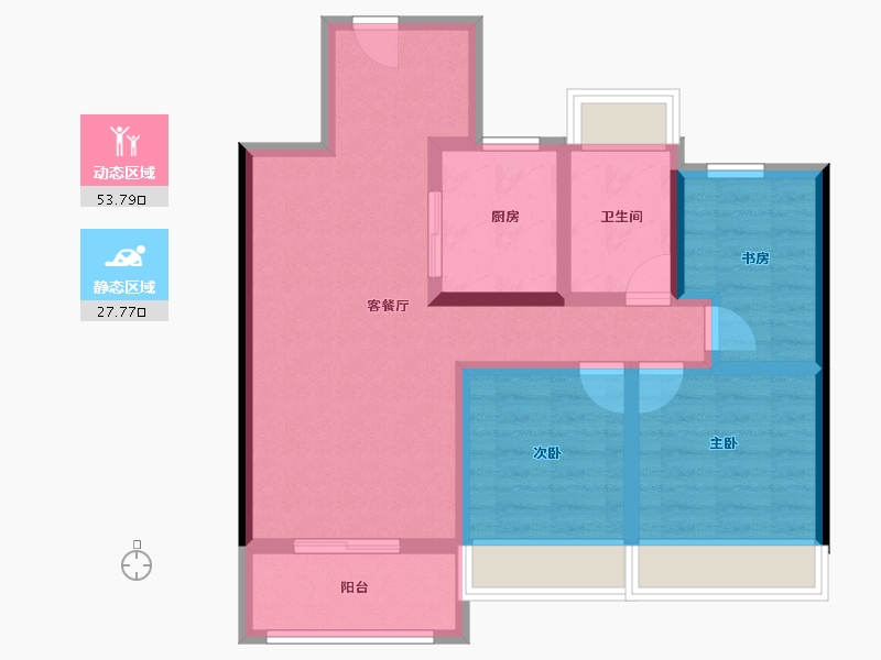 广东省-江门市-万科金域国际-71.32-户型库-动静分区