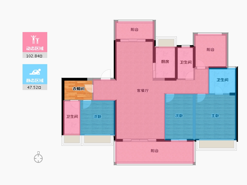 广东省-揭阳市-龙光御锦阳光花园-141.18-户型库-动静分区