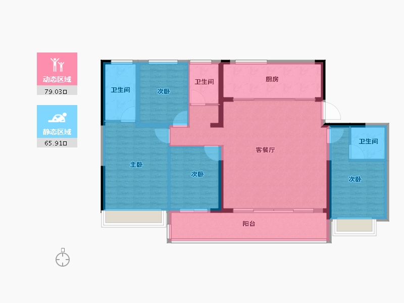 浙江省-杭州市-金隅会潮悦府-132.00-户型库-动静分区