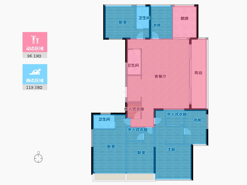 浙江省-杭州市-观翠揽月轩-196.75-户型库-动静分区