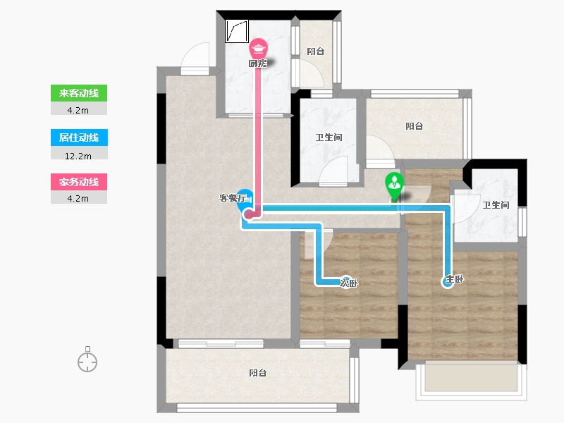 贵州省-遵义市-太东天骄一品-71.21-户型库-动静线